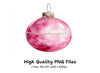 Pink Christmas Ornament Clipart Bundle