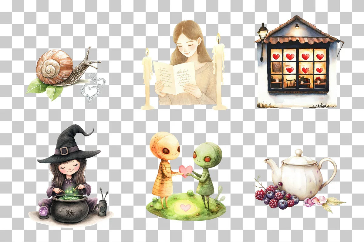Cute Cozy Fantasy Clipart Bundle - CraftNest - Digital Crafting and Art