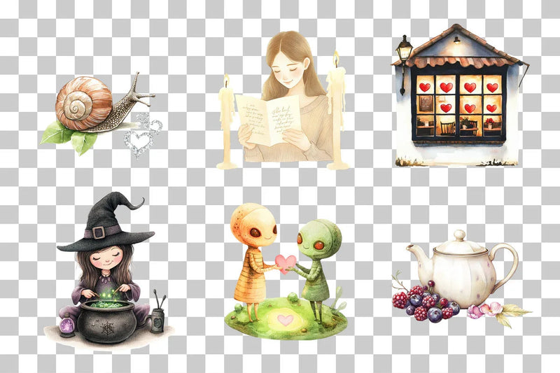 Cute Cozy Fantasy Clipart Bundle - CraftNest - Digital Crafting and Art
