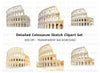 Ancient Roman Colosseum Clipart Bundle
