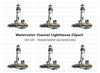 Lighthouse on Rocky Island Clipart Bundle