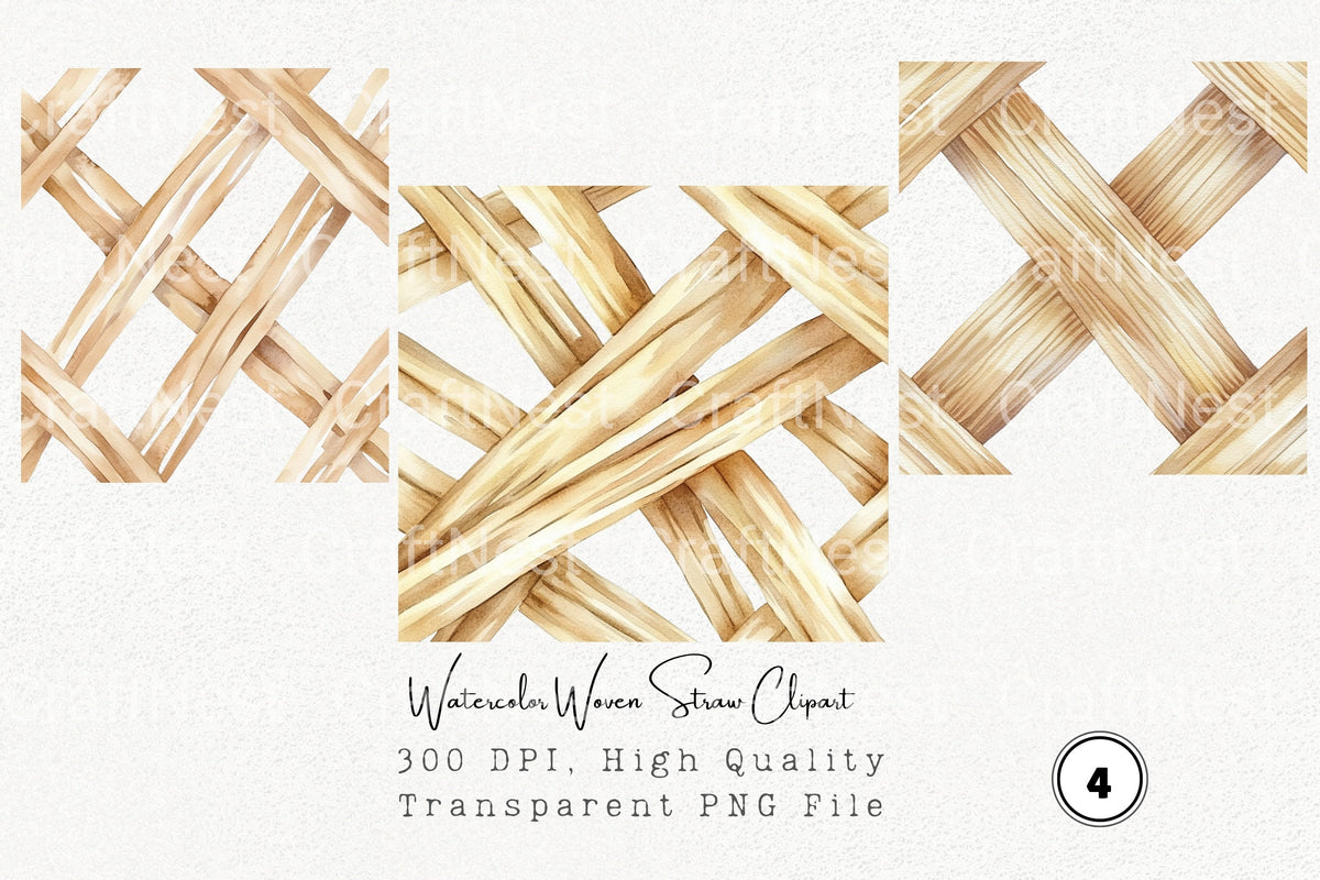 Woven Straw Clipart Bundle