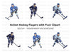 Ice Hockey Action Figures Clipart Bundle