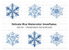 Deep Blue Snowflake Clipart Bundle