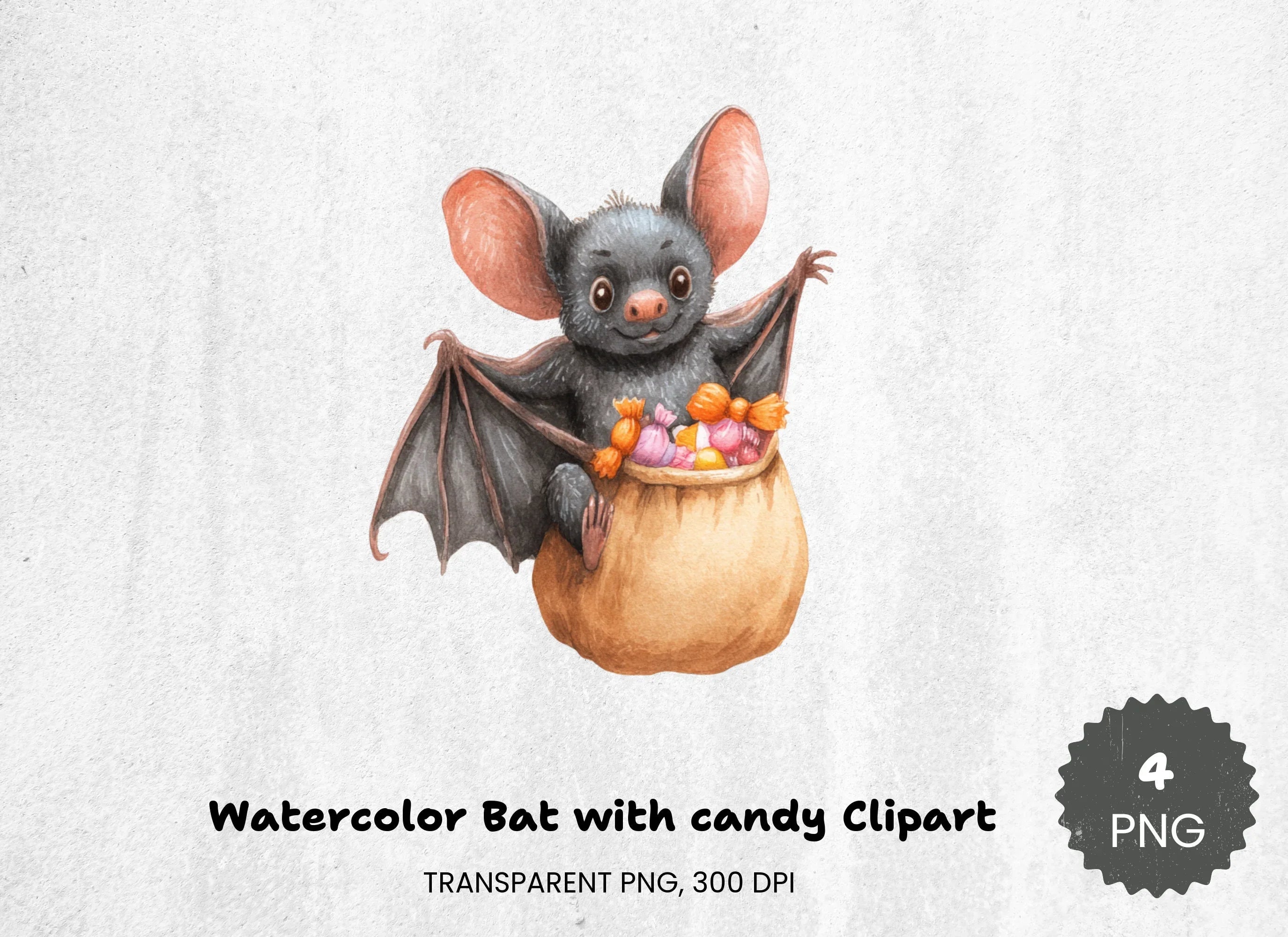 Bat with Candy Clipart Bundle - CraftNest - Digital Crafting and Art