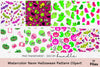 Neon Halloween Pattern Clipart Bundle