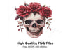 Red Rose Skull Clipart Bundle