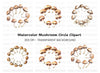 Earthy Mushroom Circle Clipart Bundle