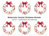 Seashell Christmas Wreath Clipart Bundle