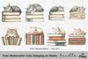 Cute Cats Sleeping on Books Clipart Bundle
