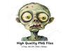 Funny Zombie Faces Clipart Bundle