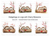 Hedgehogs in Log with Cherry Blossoms Clipart Bundle