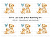 Playful Lion Cubs and Butterfly Clipart Bundle