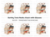 Stack of Books with Reading Glasses Clipart Bundle