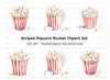 Striped Popcorn Buckets Clipart Bundle