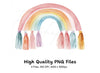 Boho Rainbow Tassels Clipart Bundle