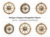 Nautical Compass Rose Clipart Bundle