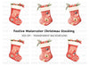 Festive Christmas Stocking Clipart Bundle