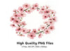 Cherry Blossom Wreaths Clipart Bundle