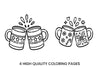 Christmas Mugs Cheers Coloring Books