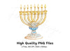 Elegant Hanukkah Menorahs Clipart Bundle
