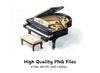 Elegant Black Grand Pianos Clipart Bundle