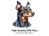 Doberman Pinscher Dog Clipart Bundle