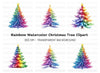 Rainbow Christmas Tree Clipart Bundle