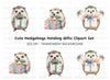 Cute Hedgehog with Gifts Clipart Bundle