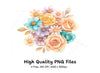 Pastel Floral Bouquets Clipart Bundle