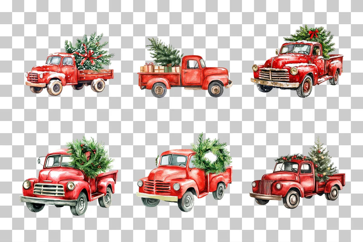 Holiday Red Car Clipart Bundle - CraftNest - Digital Crafting and Art