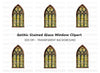 Gothic Stained Glass Window Clipart Bundle