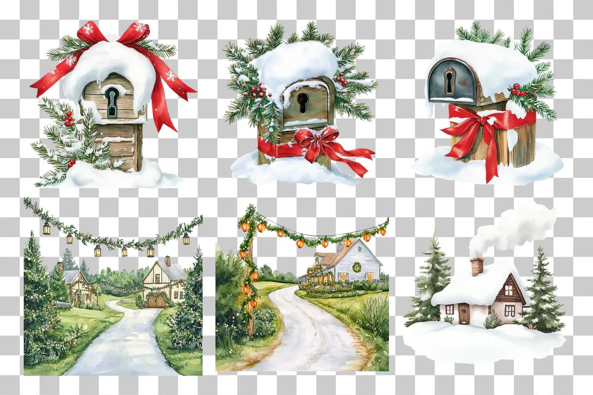 Cozy Winter Village & Christmas Clipart Bundle - CraftNest - Digital Crafting and Art