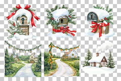 Cozy Winter Village & Christmas Clipart Bundle - CraftNest - Digital Crafting and Art