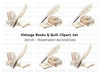 Vintage Books Quill Pen Clipart Bundle