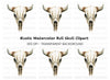 Boho Bull Skull Clipart Bundle