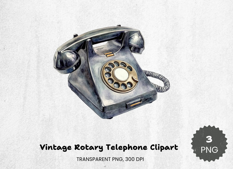 Vintage Rotary Telephone Clipart Bundle - CraftNest - Digital Crafting and Art