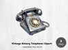 Vintage Rotary Telephone Clipart Bundle
