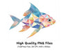 Colorful Geometric Fish Clipart Bundle