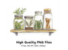 Herb Jars Clipart Bundle