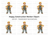 Happy Cartoon Builder Clipart Bundle