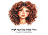 Beautiful Girls with Voluminous Curls Clipart Bundle