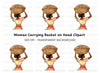 Basket-Carrying Woman Clipart Bundle