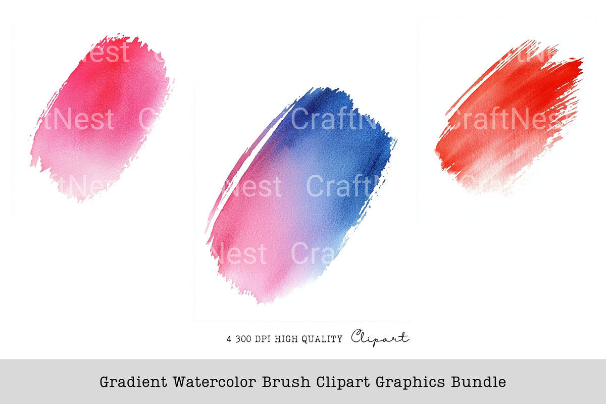 Gradient Brush Graphics Clipart Bundle