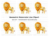Abstract Polygonal Lion Clipart Bundle