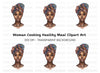 African Woman Headwrap Clipart Bundle