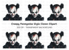 Creepy Clown Halloween Clipart Bundle