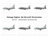Vintage Military Jet Aircraft Clipart Bundle