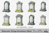 Vintage Gravestone Clipart Bundle