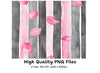 Pink Petals Stripes Clipart Bundle